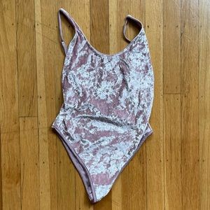 Velvety, pink bodysuit!!